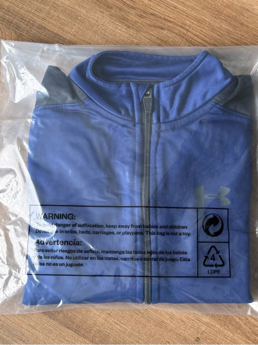 🐻 2/$25 • Under Armour | Blue & Charcoal Grey Full-Zip Track Jacket with • 5T - Picture 6 of 6